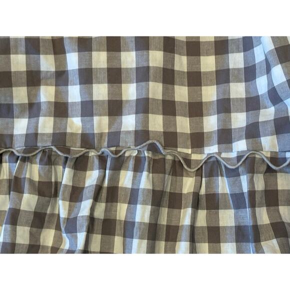 Unbranded No Size Tag Gray White Gingham Plus Size Sleeveless Ruffle Shirt 2X - Picture 2 of 10